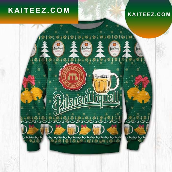 3D Pilsner Urquell Beer Ugly Christmas Sweater 3D Pilsner Urquell Beer Ugly Christmas Sweater
