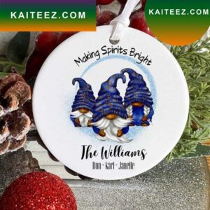African American Gnomes Personalized Christmas Ornament