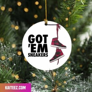 Air Jordan 1 Mid Black and Red Sneaker Ornament