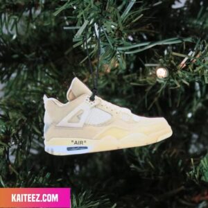 Air Jordan Off White Sails 4 Sneaker Christmas Sneaker Ornament