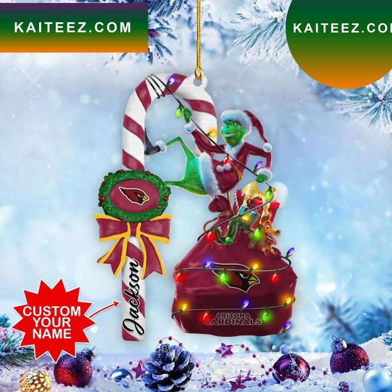 Arizona Cardinals NFL Custom Name Grinch Candy Cane Grinch Decorations Outdoor Ornament Arizona Cardinals NFL Custom Name Grinch Candy Cane Grinch Decorations Outdoor Ornament