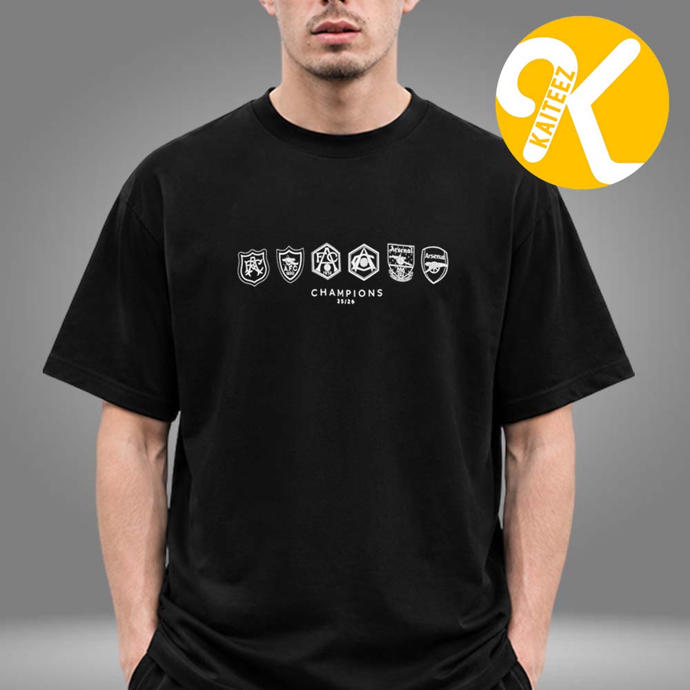 Arsenal Merch Champions 25 26 Where We Belong Logo Club Unisex T-Shirt Arsenal Merch Champions 25 26 Where We Belong Logo Club Unisex T-Shirt