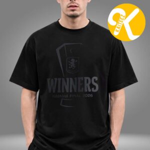 Aston Villa Merch UEFA Europa League Istanbul Final 2026 Winners Logo Black Unisex T-Shirt