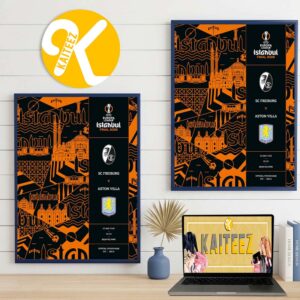 Aston Villa UEFA Europa League Istanbul Final 2026 Programme Home Decor Poster Canvas