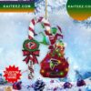 Baltimore Ravens NFL Custom Name Grinch Candy Cane Grinch Decorations Outdoor Ornament