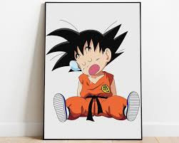 Baby Goku Sleeping Dragon Ball Z Japanese Cartoon Anime Manga Home Decor Poster Canvas