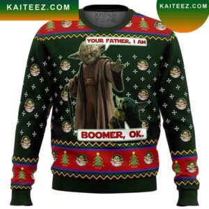 Baby Yoda Boomer Star Wars Christmas Ugly Sweater