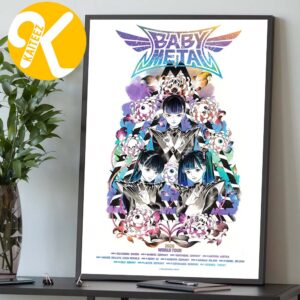Babymetal Poster Europe Tour 2026 Schedule Art By Peach Momoko Home Decor Poster Canvas
