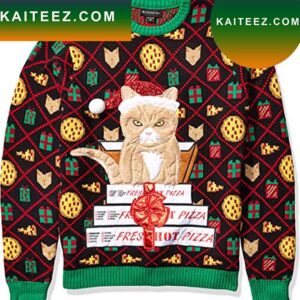 Blizzard Bay Pizza Cat Ugly Christmas Sweater