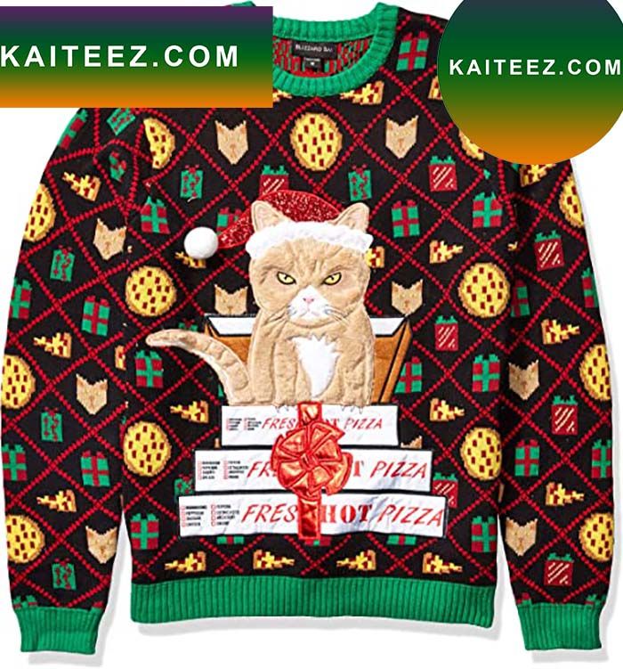 Blizzard Bay Pizza Cat Ugly Christmas Sweater Blizzard Bay Pizza Cat Ugly Christmas Sweater