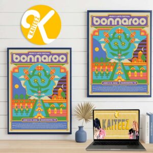 Bonnaroo Music Art Festival 2026 Exclusive Poster In Manchester TN On June 11-14 2026 Art By James Lacey Home Decor Poster Canvas