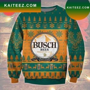Busch Beer Knitted Ugly Christmas Sweater