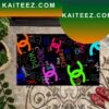 Chanel x Dior x Gucci x LV Word Art In The Black Background Doormat