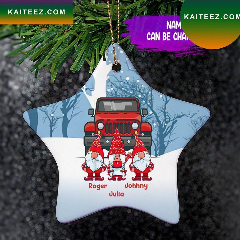 Christmas Gnomes Jeep Star Christmas Ornament Christmas Gnomes Jeep Star Christmas Ornament