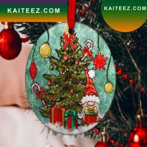 Christmas Tree And Gnome Christmas Ornament