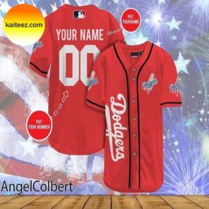 Custom Name Los Angeles Dodgers Red Baseball Jersey