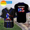 Custom Name Puerto Rico Blue Black Pattern Baseball Jersey Custom Name Puerto Rico Blue Black Pattern Baseball Jersey