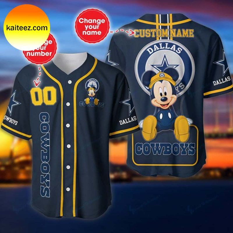 Dallas Cowboys Disney Custom Name Baseball Jersey Dallas Cowboys Disney Custom Name Baseball Jersey