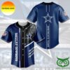 Dallas Cowboys NFL Logo Pattern Blue Gray Baseball Jersey