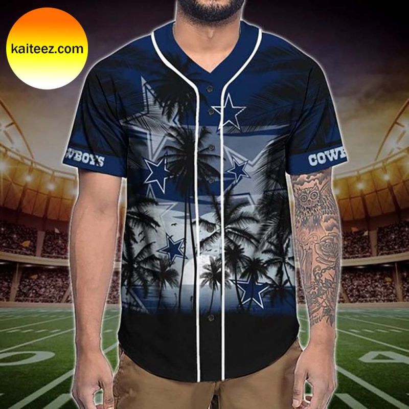 Dallas Cowboys Tropical Pattern Baseball Jersey Dallas Cowboys Tropical Pattern Baseball Jersey