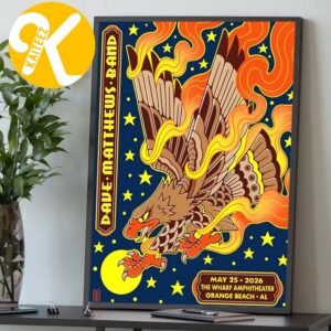 Dave Matthews Band At The Wharf Amphitheater In Orange Beach AL On May 25 2026 Home Decor Poster Canvas