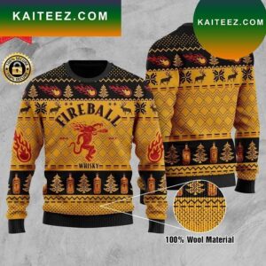Fireball Cinnamon Christmas Wool Ugly Christmas Sweater