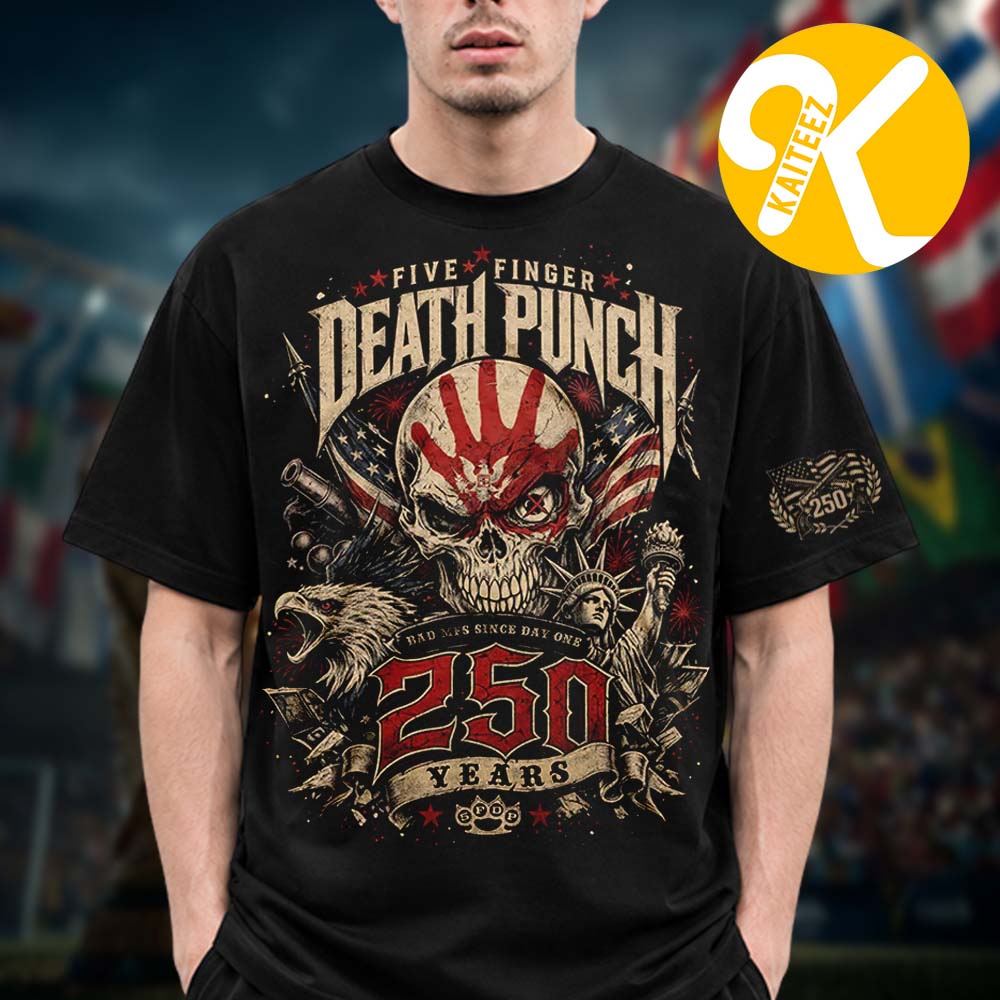 Five Finger Death Punch Merch Limited Edition 250 Years Two Sided Unisex T-Shirt Five Finger Death Punch Merch Limited Edition 250 Years Two Sided Unisex T-Shirt