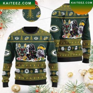 Green Bay Packers Darth Vader Boba Fett Stormtrooper Star Wars Christmas Ugly Sweater