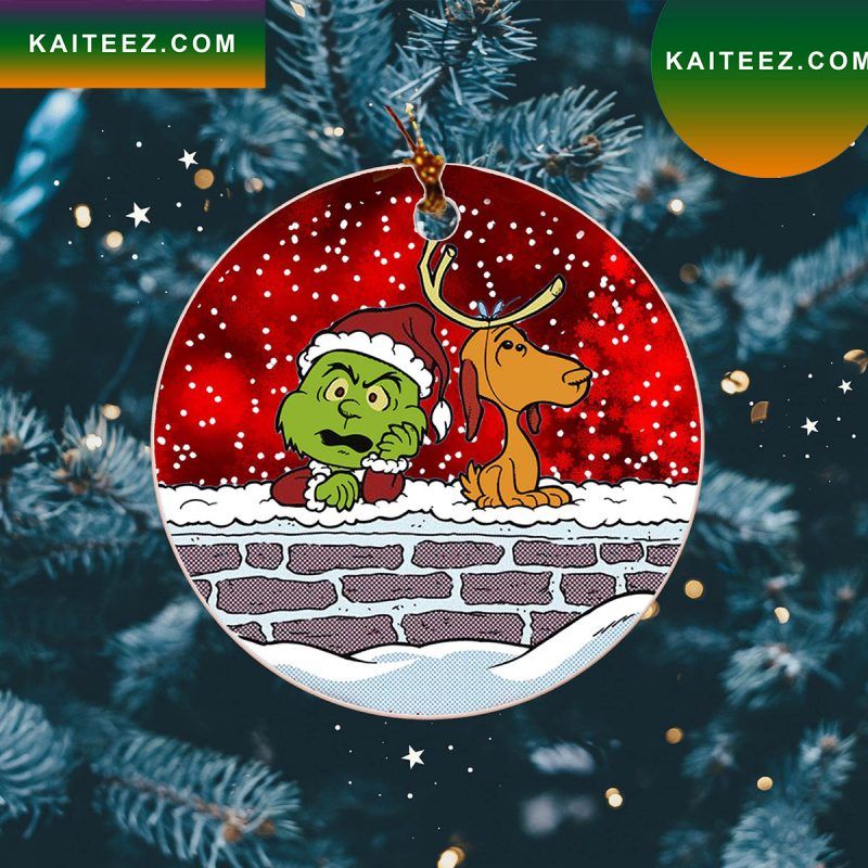 Green Man And Dog Funny Christmas Christmas Ornament Green Man And Dog Funny Christmas Christmas Ornament