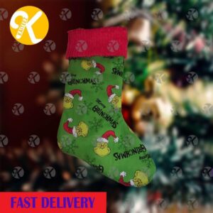 Grinch By Dr. Deuss Merry Grinchmas In Red And Green Christmas Stocking