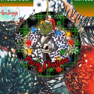 Grinch Jack Skellington Buffalo Plaid Lights Christmas Grinch Decorations Outdoor Ornament