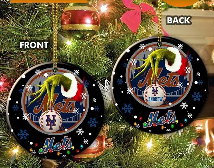 Grinch New York Mets Christmas Ceramic Grinch Christmas Ornament Grinch New York Mets Christmas Ceramic Grinch Christmas Ornament