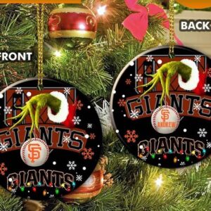 Grinch San Francisco Giants Christmas Ceramic Grinch Christmas Ornament