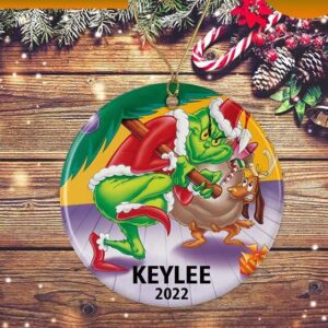 Grinch Theft With Max Grinch Christmas Ornament