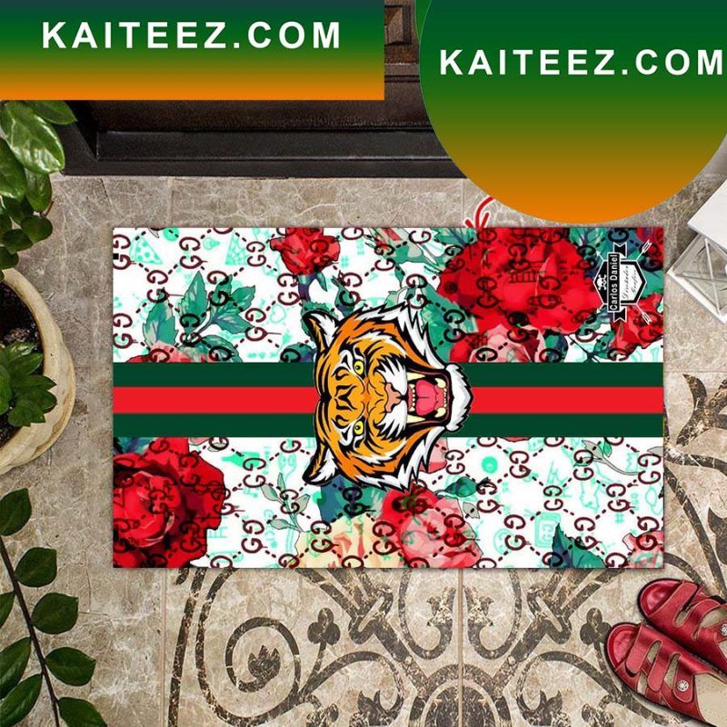 Gucci Tiger x Rose Colorful Wallpaper Doormat Gucci Tiger x Rose Colorful Wallpaper Doormat