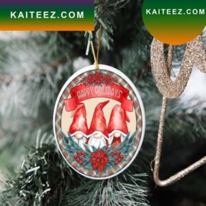 Happy Holidays Gnome Christmas Ornament