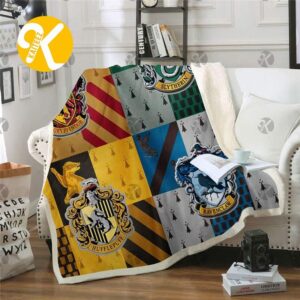 Harry Potter 4 Houses Of Hogwarts Throw Fleece Blanket