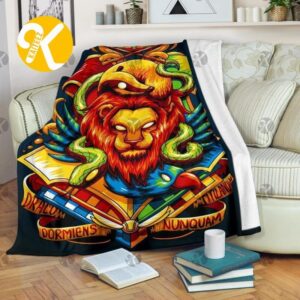 Harry Potter Colorful Hogwarts Symbol Of 4 Houses Mascot Throw Fleece Blanket
