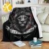 Harry Potter Gryffindor Lion In Black Background With Descriptive Adjectives Pattern Sherpa Throw Blanket