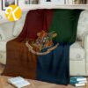 Harry Potter Gryffindor Symbol In Red And Yellow Checker Board Pattern With Signature Logo Sherpa Throw Blanket