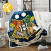 Harry Potter Hufflepuff Hard Workers Worthy Admission Quote In Yellow Argyle Plattern Sherpa Throw Blanket