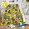 Harry Potter Hufflepuff Hard Workers Worthy Admission Quote In Yellow Argyle Plattern Sherpa Throw Blanket