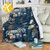 Harry Potter Ravenclaw Big Symbol In Blue Checker Board With Signature Logo Sherpa Throw Blanket