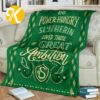 Harry Potter Slytherin Big Symbol In Green Checker Board With Signature Logo Throw Fleece Blanket Harry Potter Slytherin Big Symbol In Green Checker Board With Signature Logo Throw Fleece Blanket