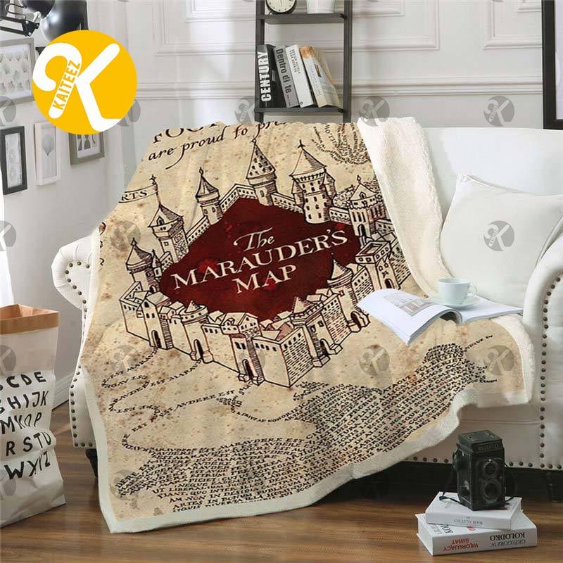 Harry Potter Vintage Hogwarts Castle The Marauders Map Sherpa Throw Blanket Harry Potter Vintage Hogwarts Castle The Marauders Map Sherpa Throw Blanket