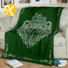 Harry Potter Vintage Slytherin White Snake Badge In Green Throw Fleece Blanket