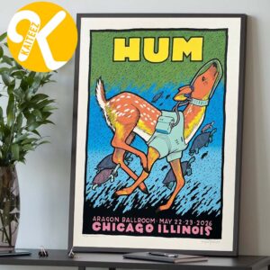 Hum Band Event Poster Show At Aragon Ballroom In Chicago IL On May 22 23 2026 Home Decor Poster Canvas