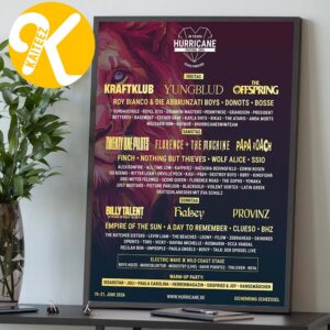 Hurricane Festival 2026 At Eichenring Scheebel On June 19-21 2026 Home Decor Poster Canvas