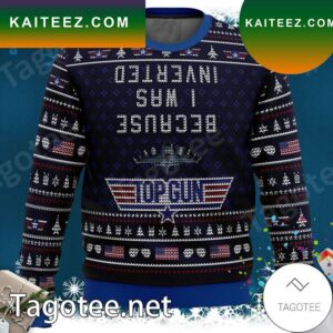 Inverted Top Gun Xmas Ugly Christmas Sweater