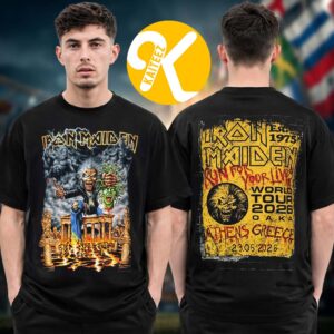 Iron Maiden Athens 2026 Event Shirt Run For Your Lives World Tour 2026 Two Sided Unisex T-Shirt
